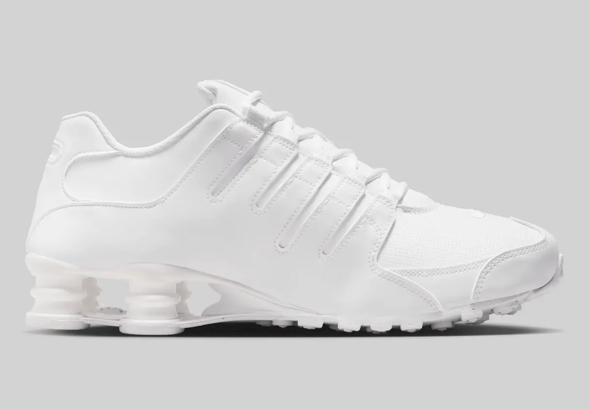 し Nike Shox NZ 378341-104 White Sport Red Cool Grey Metallic