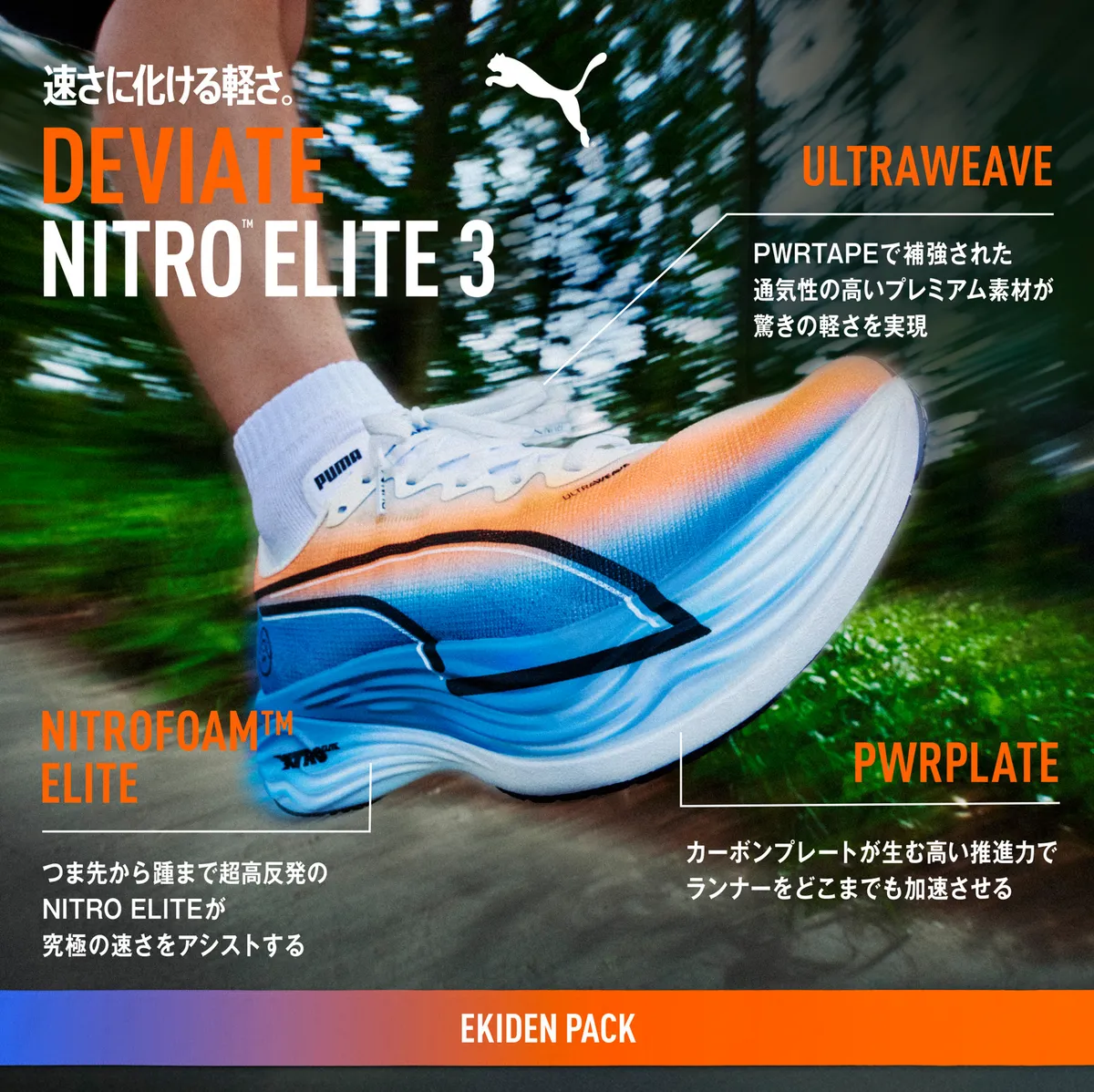 11/21発売 PUMA DEVIATE NITRO ELITE 3 EKIDEN / プーマ ディヴィ